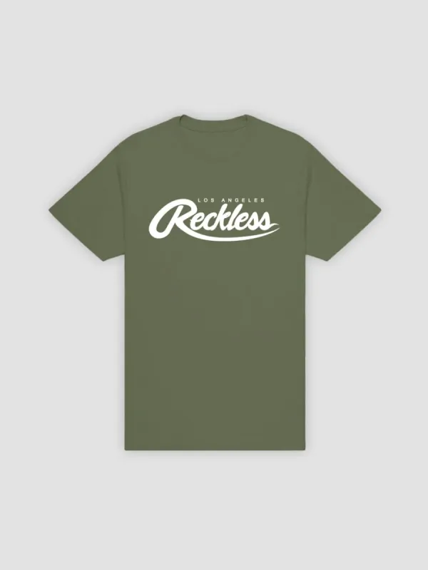 Big R Script Tee - Military Green sold by Young & Reckless
