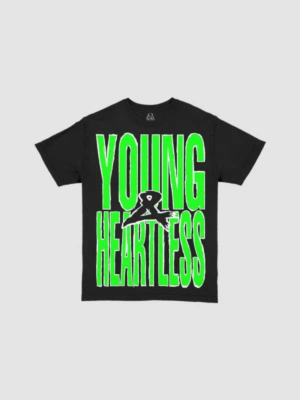 Y&R x Hazheart Young and Heartless Tee - Black sold by Young & Reckless