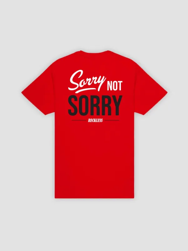 Not Sorry Tee - Red sold by Young & Reckless