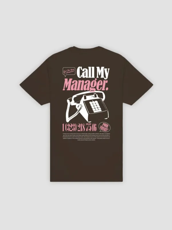 Call My Manager Tee - Brown sold by Young & Reckless