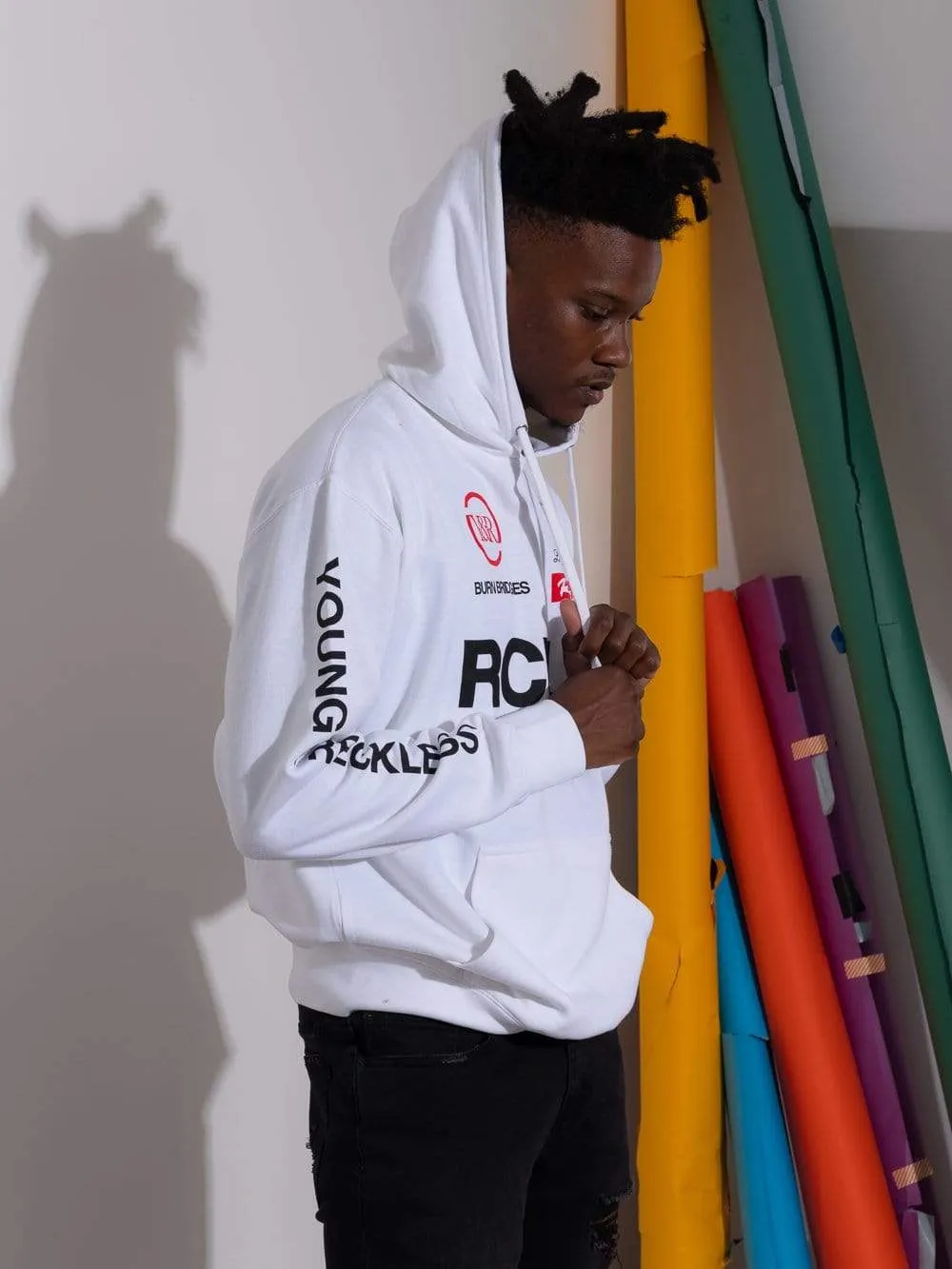 Fast Track Hoodie - White sold by Young & Reckless product image thumbnail 5