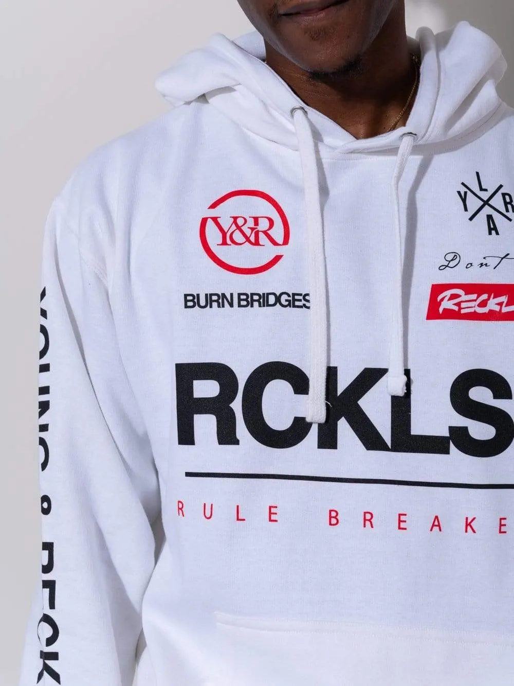Fast Track Hoodie - White sold by Young & Reckless product image thumbnail 3