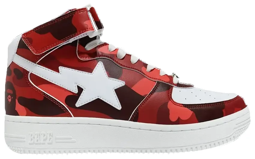 A Bathing Ape Bape Sta Mid Color Camo Red sold by Young & Reckless