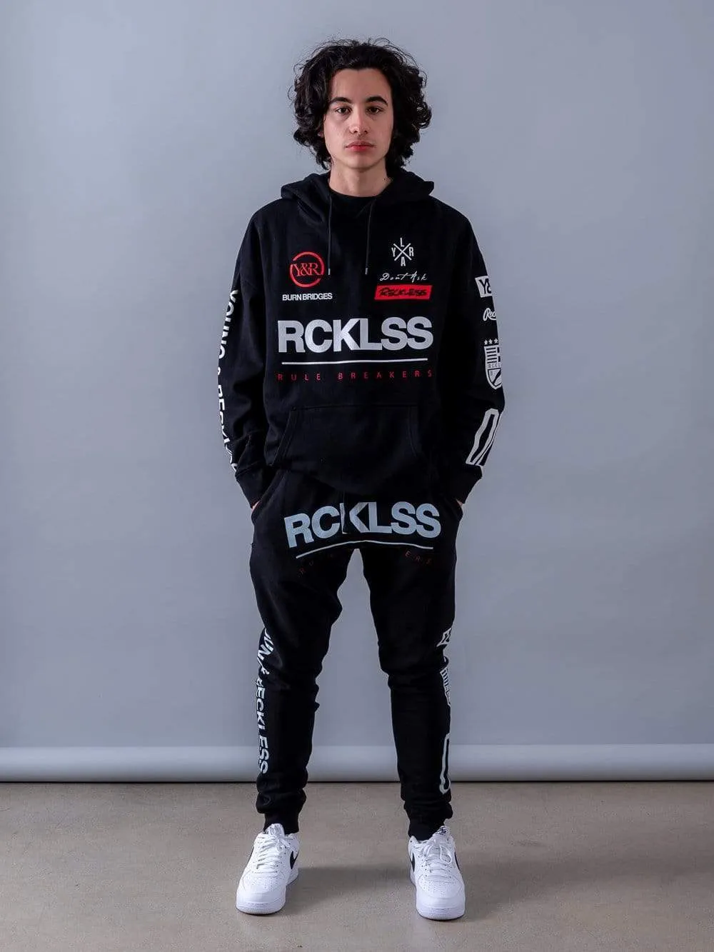 Fast Track Sweatpants - Black/White sold by Young & Reckless product image thumbnail 4