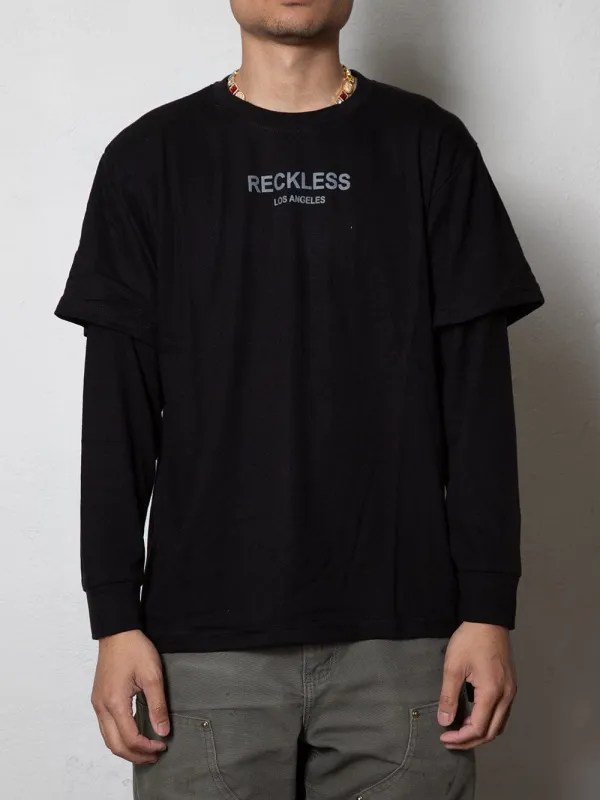 Reckless Double L/S Tee - Black sold by Young & Reckless
