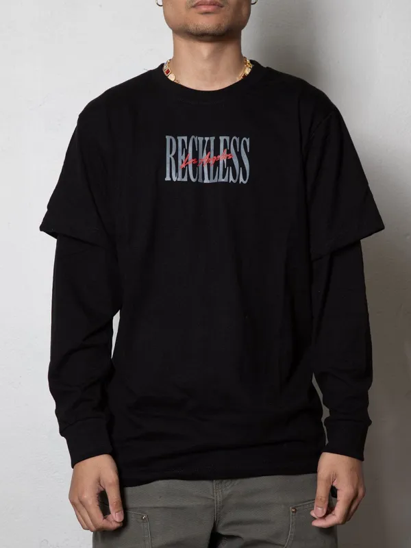 Reckless Double L/S Tee - Black made by Young & Reckless