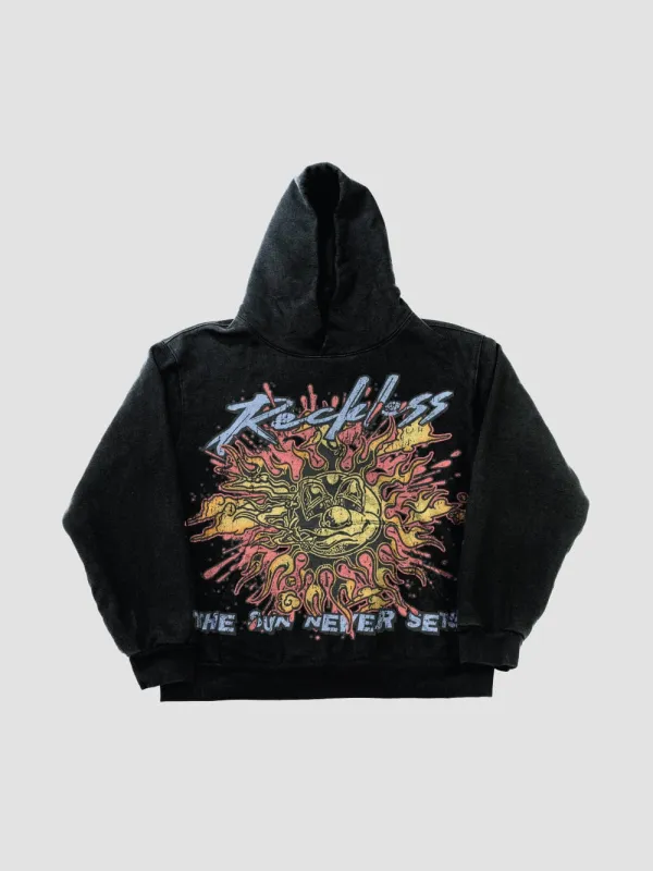 The Sun Never Sets Hoodie - Black sold by Young & Reckless