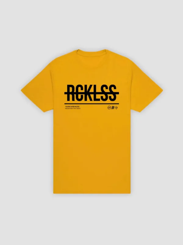 Strike Thru Tee - Gold sold by Young & Reckless