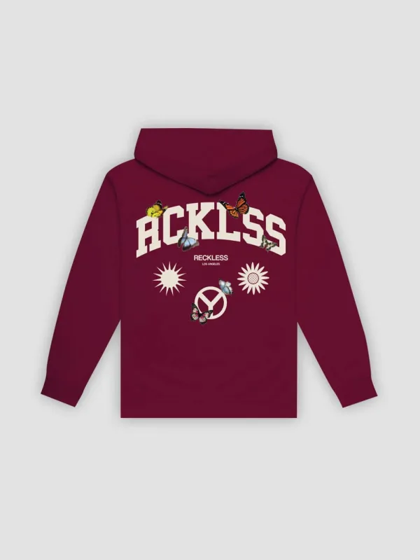Peace and Love Hoodie - Maroon sold by Young & Reckless