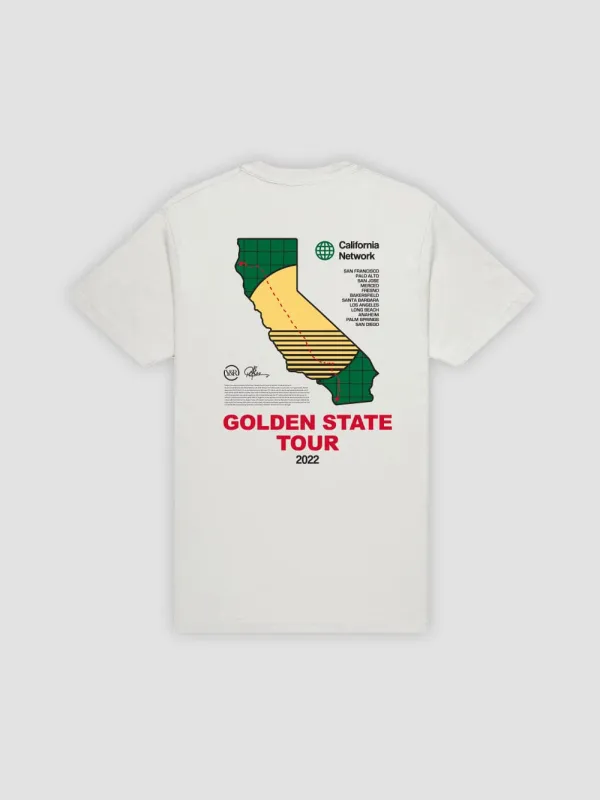 Golden State Tour Tee - Natural made by Young & Reckless