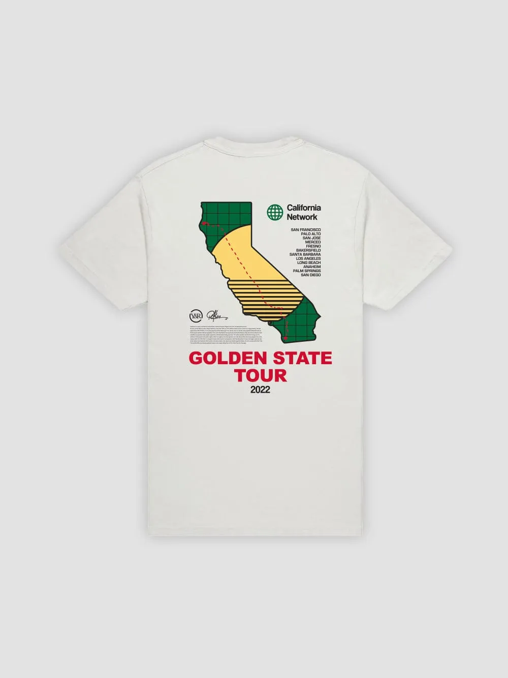 Golden State Tour Tee - Natural sold by Young & Reckless