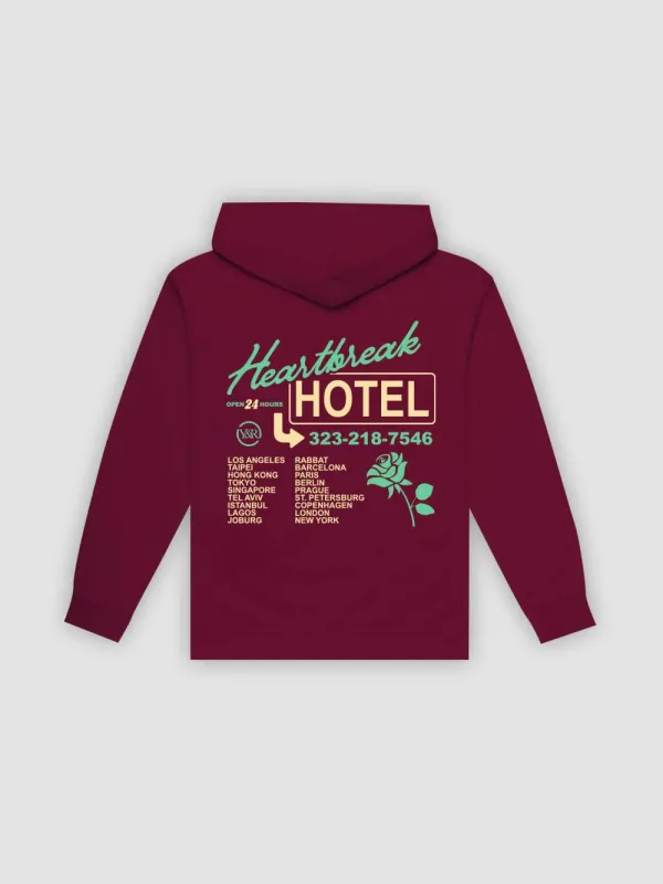 Heartbreak Hotel Hoodie - Maroon sold by Young & Reckless