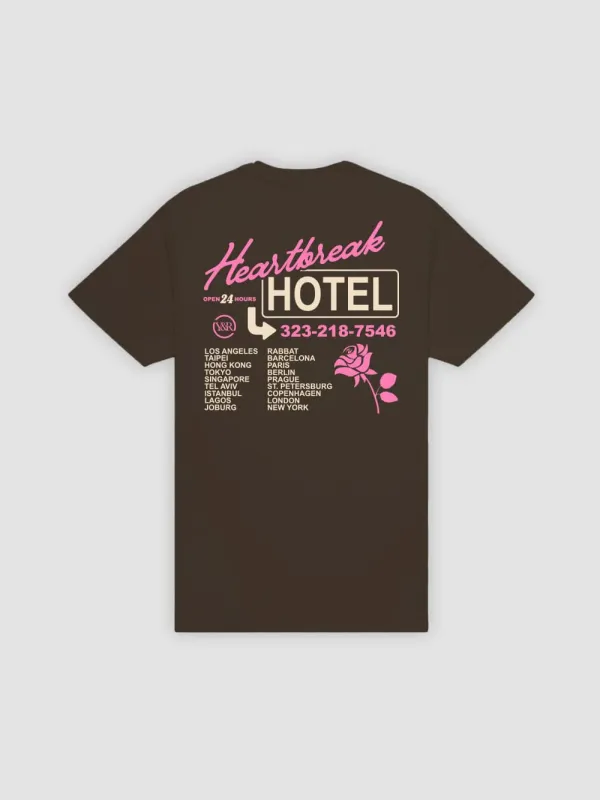 Heartbreak Hotel Tee - Dark Chocolate sold by Young & Reckless