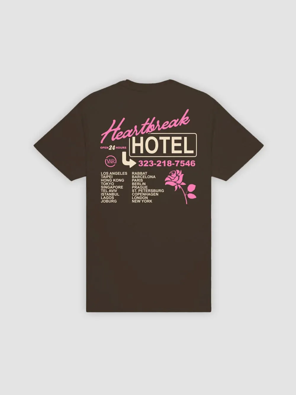 Heartbreak Hotel Tee - Dark Chocolate sold by Young & Reckless
