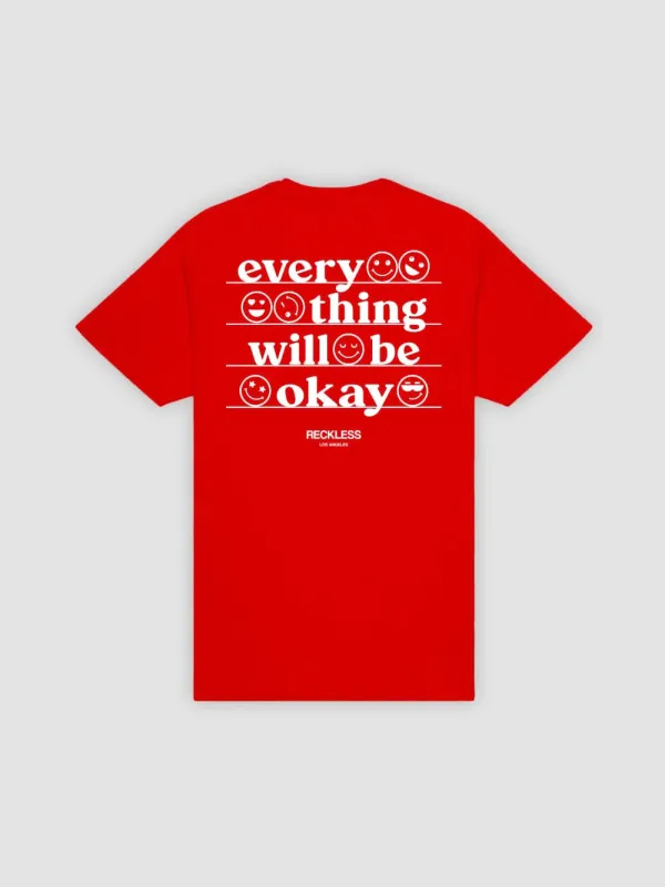 Everything Will Be Okay Tee - Red sold by Young & Reckless