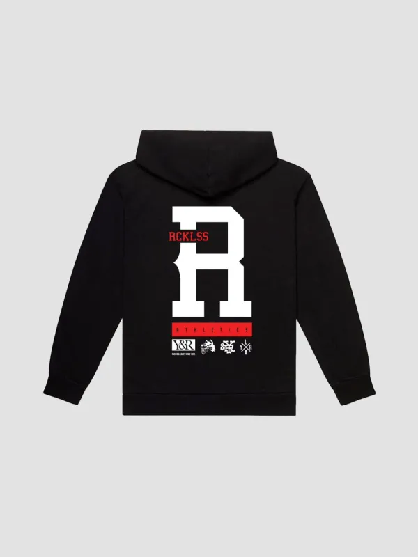 R Block Hoodie - Black made by Young & Reckless