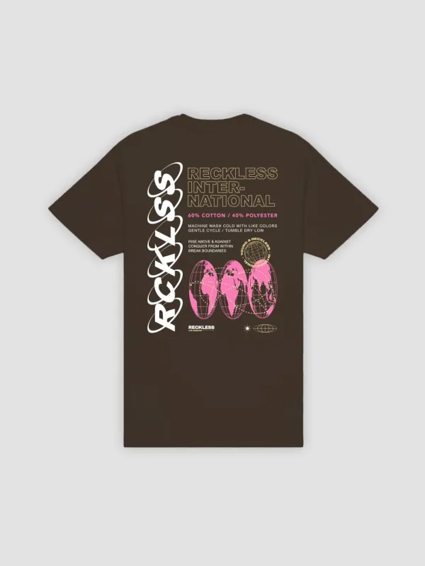 Global Tee - Dark Chocolate sold by Young & Reckless