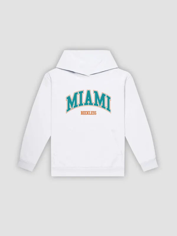 Miami Hoodie - White made by Young & Reckless