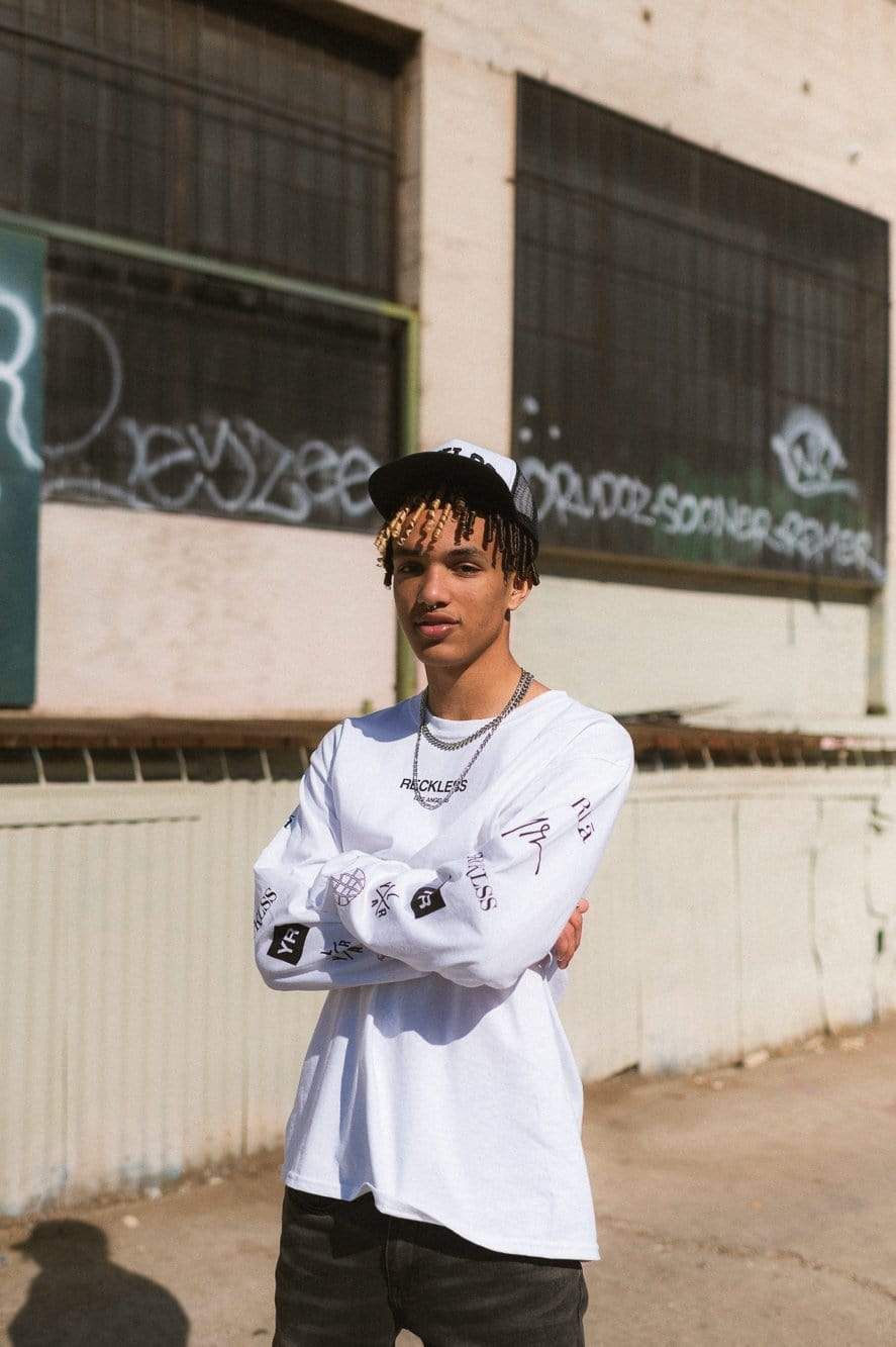 Head2Head Long Sleeve Tee - White sold by Young & Reckless product image thumbnail 4