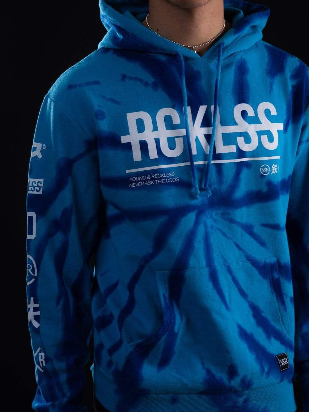 Strike Thru Hoodie - Blue Tie Dye sold by Young & Reckless product image thumbnail 3