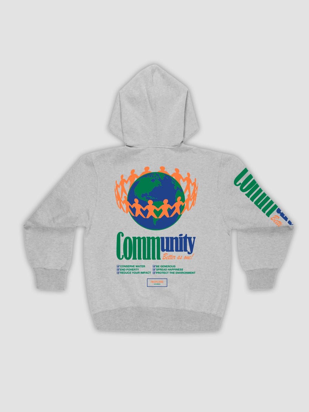 Better As One Zip-Up Hoodie - Heather Grey sold by Young & Reckless