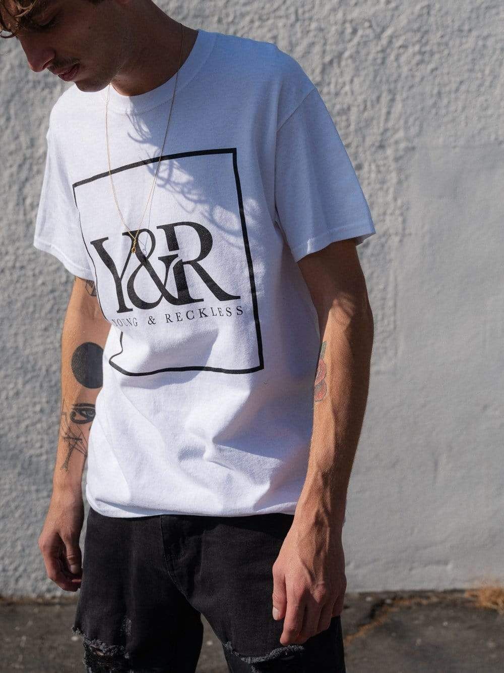Trademark Box Tee - White sold by Young & Reckless