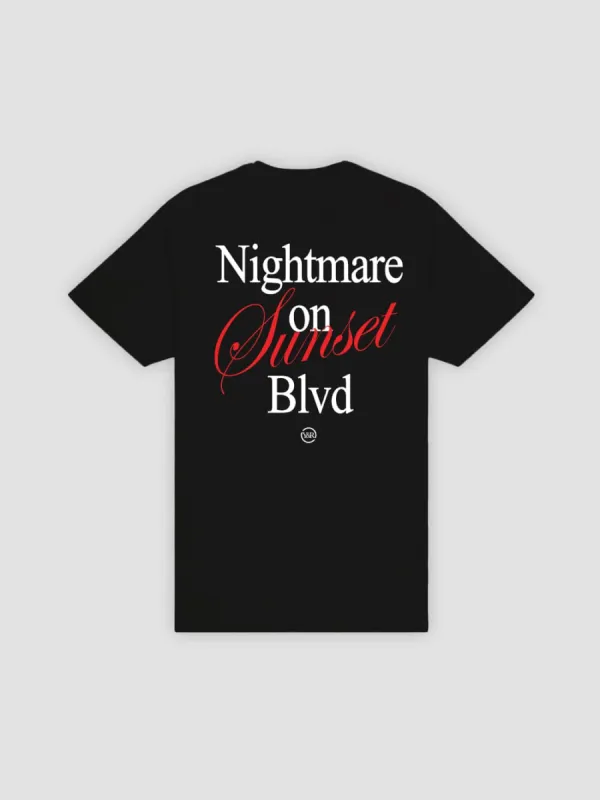 Nightmare On Sunset Tee - Black made by Young & Reckless