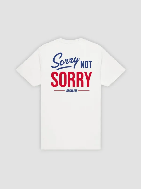 Not Sorry Tee - White sold by Young & Reckless
