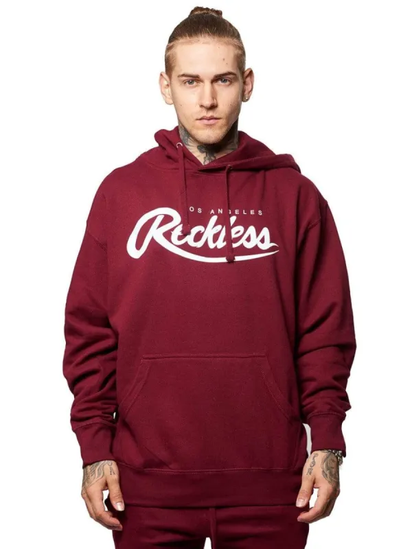 Big R Script Hoodie- Burgundy/White sold by Young & Reckless