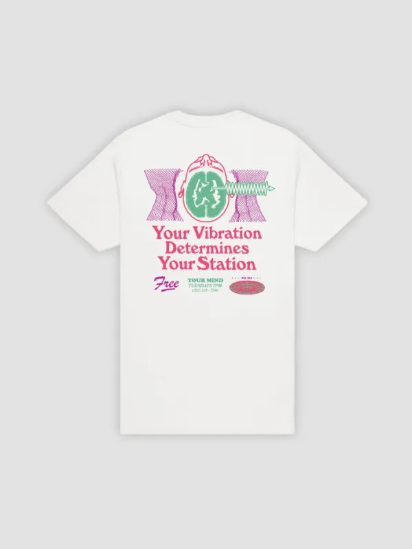 Vibrations Tee - White sold by Young & Reckless