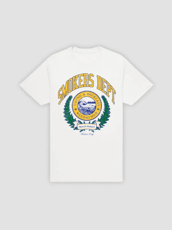 Smokers Department Tee - White sold by Young & Reckless