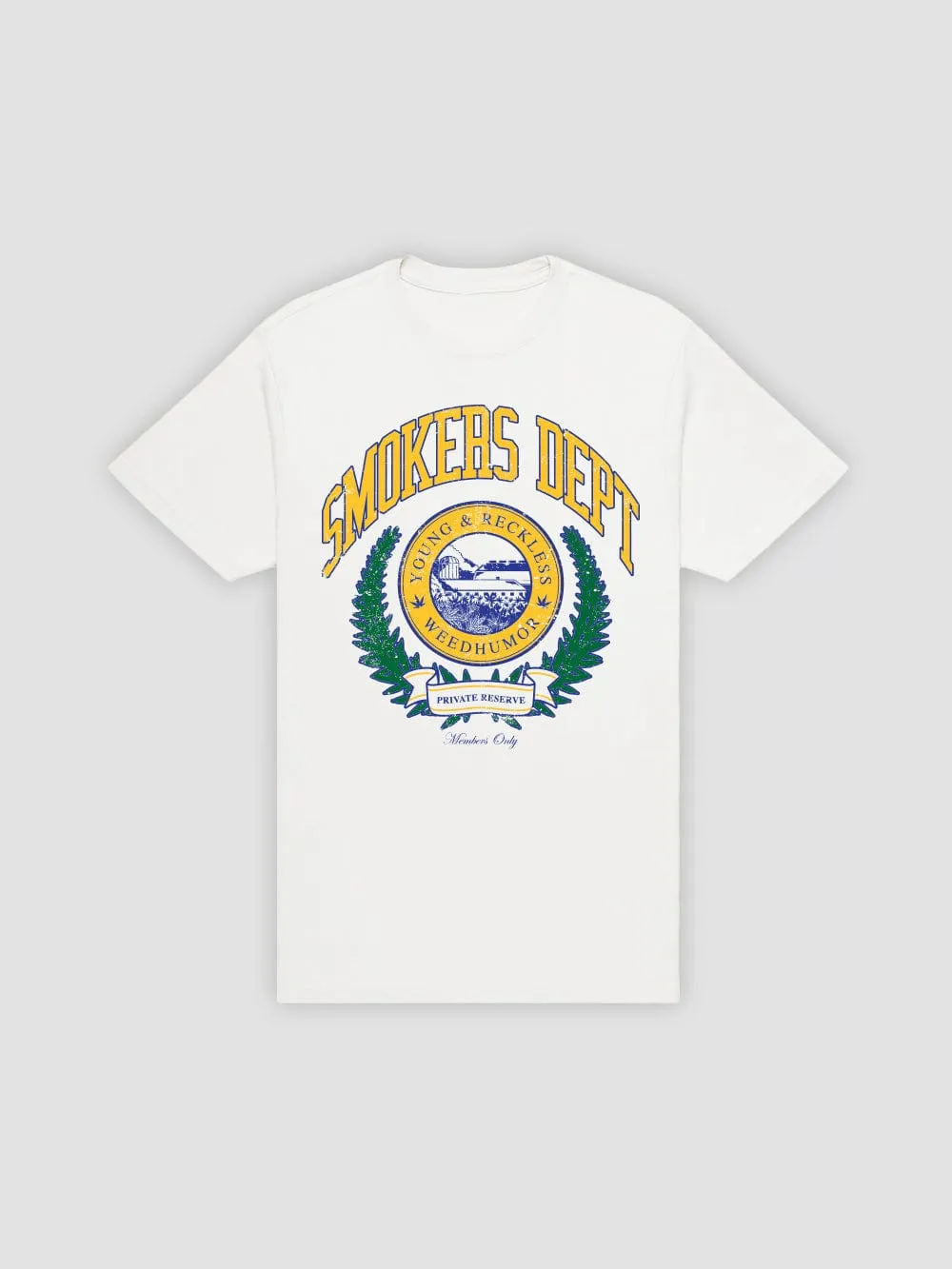 Smokers Department Tee - White sold by Young & Reckless