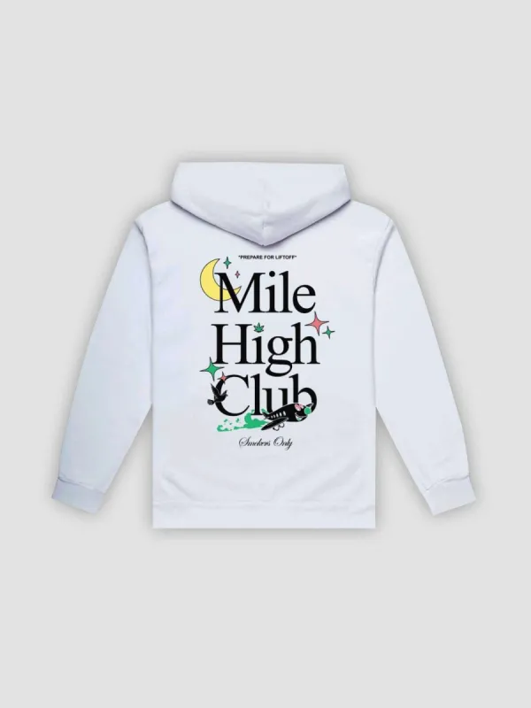 Mile High Club Hoodie - White made by Young & Reckless