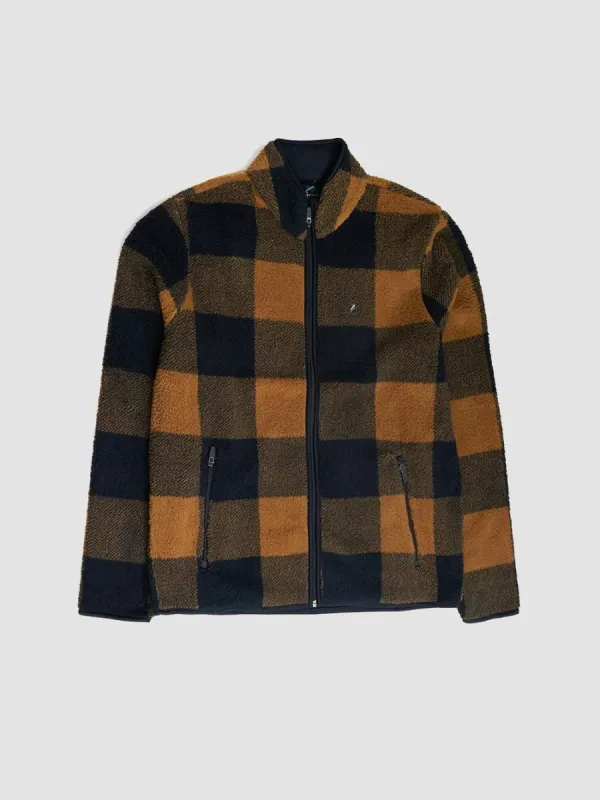 Ezra Full Zip Fleece Sweatshirt - Camel sold by Young & Reckless