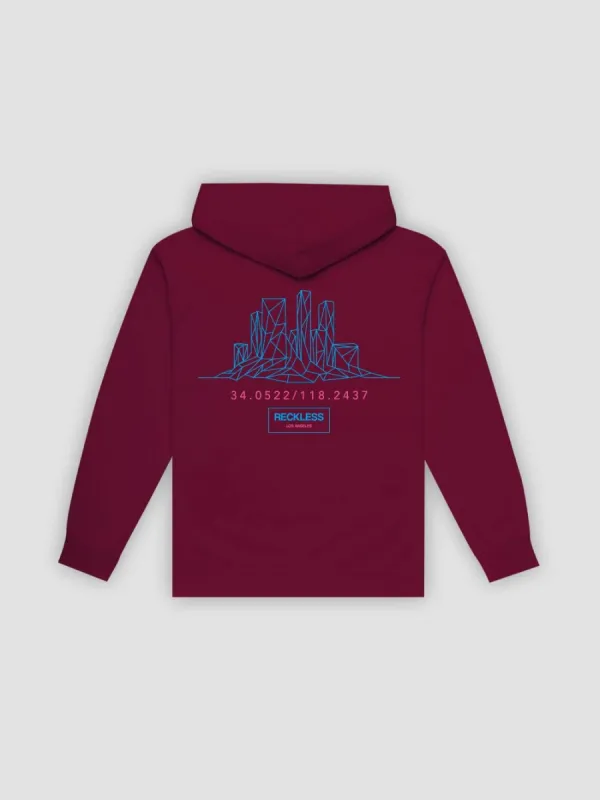 Wireframe Hoodie - Maroon sold by Young & Reckless