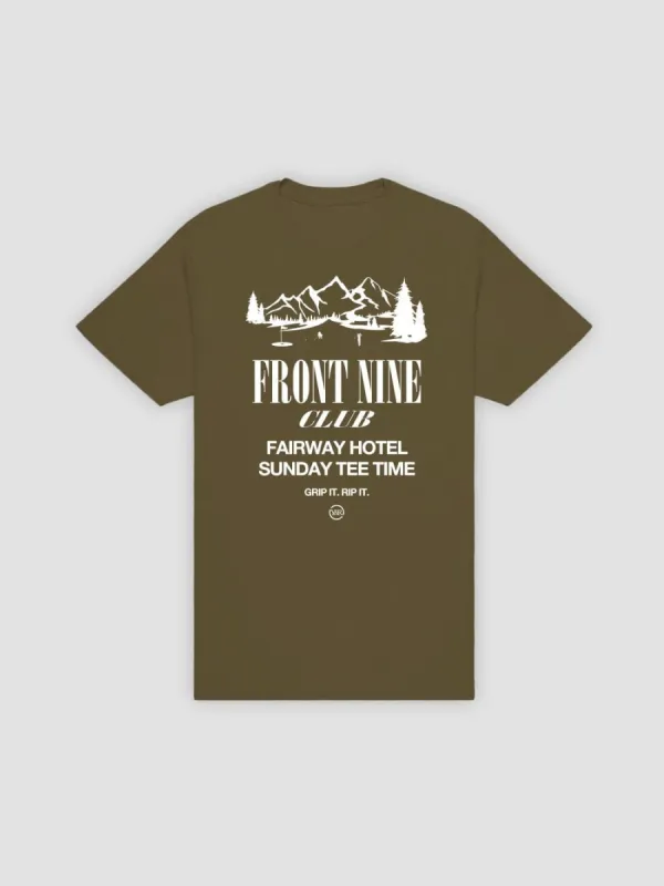 Front Nine Club Tee - Military Green sold by Young & Reckless