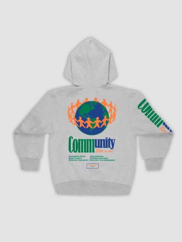 Better As One Zip-Up Hoodie - Heather Grey sold by Young & Reckless