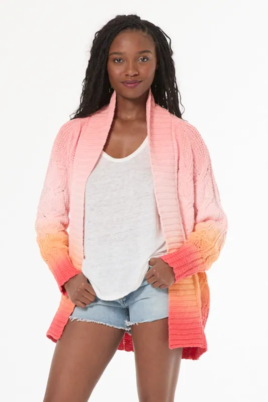 Cayla Cardigan // Solar Orange Ombre sold by Young Fabulous & Broke