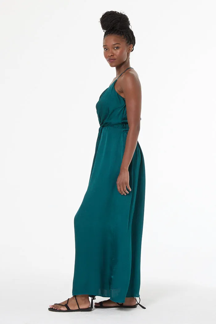 Shayna Hammered Satin Dress // Transformative Teal sold by Young Fabulous & Broke product image thumbnail 2
