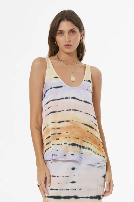 Nari Tank // Dusty Iris Calico Wash sold by Young Fabulous & Broke