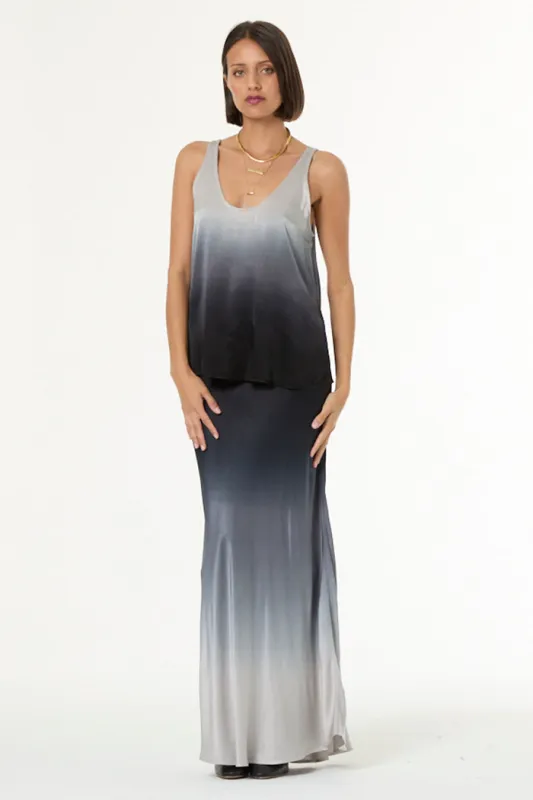 Flossie Maxi Skirt // Silver Black Ombre sold by Young Fabulous & Broke
