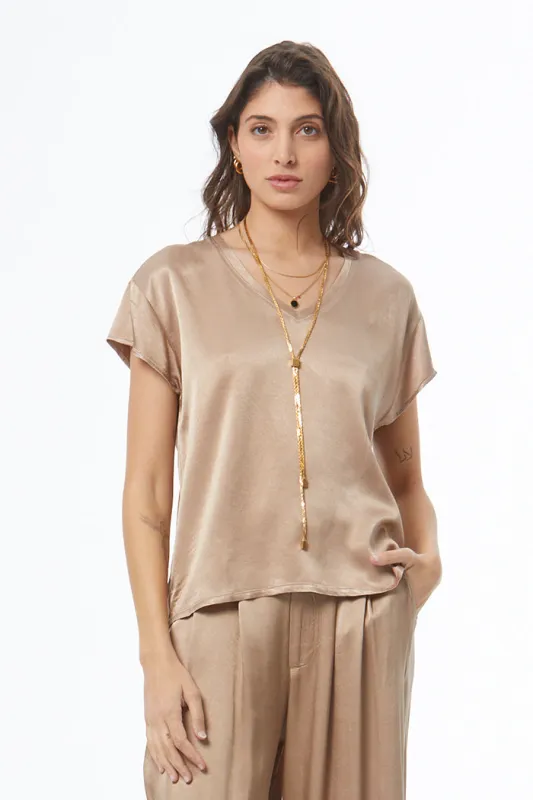 Spenz Boxy Tee // Shiitake sold by Young Fabulous & Broke