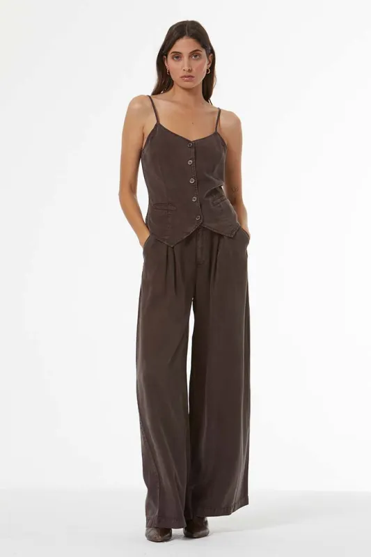Dayton Pleated Trouser // Java Pigment sold by Young Fabulous & Broke