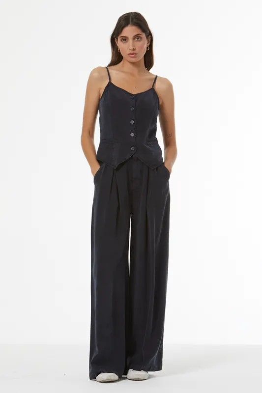 Dayton Pleated Trouser // Midnight Pigment sold by Young Fabulous & Broke