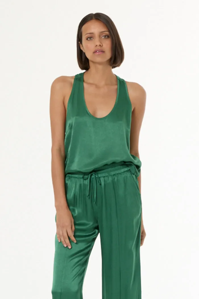 Sage Tank in Heavy Satin // Palm sold by Young Fabulous & Broke