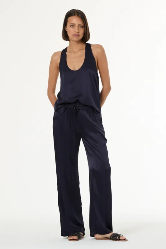 Silky Track Pant // French Navy sold by Young Fabulous & Broke