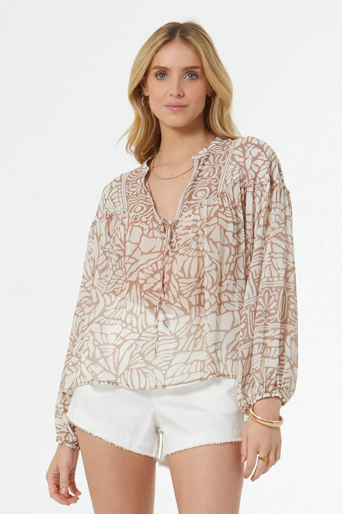 Abby Top // Dune Shell Print sold by Young Fabulous & Broke