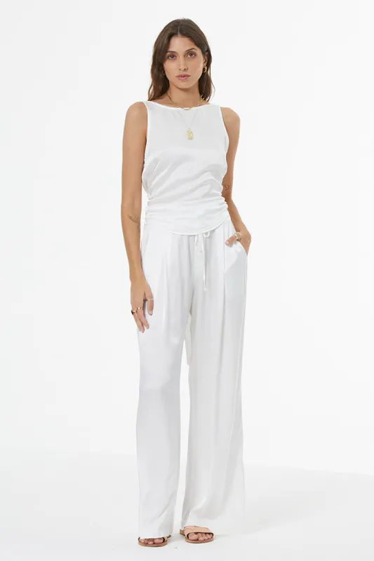 Aaron Satin Pant // Bone sold by Young Fabulous & Broke