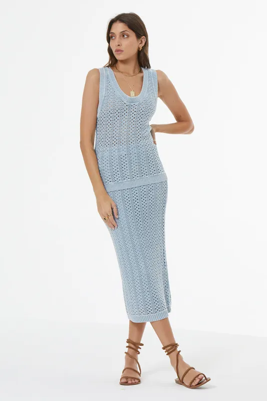 Jaro Crochet Skirt // Wave Mineral Wash sold by Young Fabulous & Broke