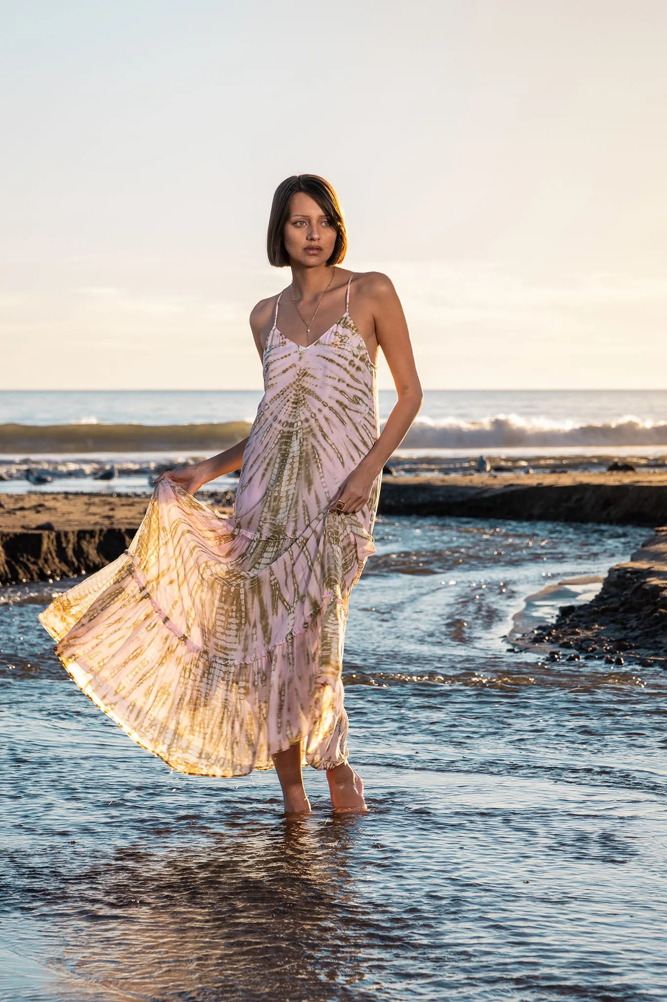 Alani Chiffon Dress // Frosted Pink Nexus Wash sold by Young Fabulous & Broke